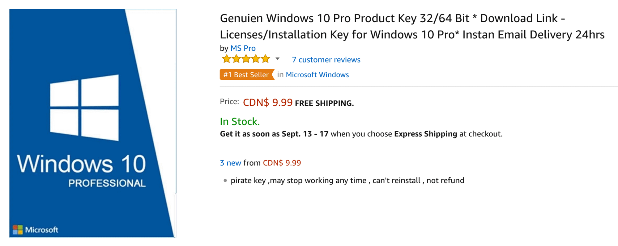 windows 10 pro pirated key