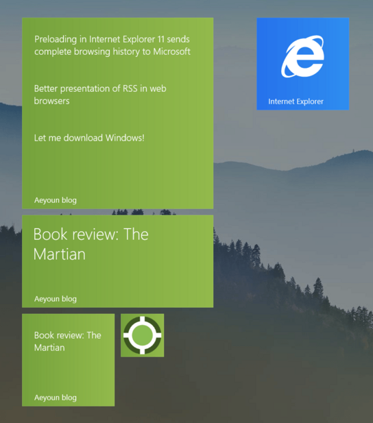 This site’s many tile sizes on the Windows Start screen
